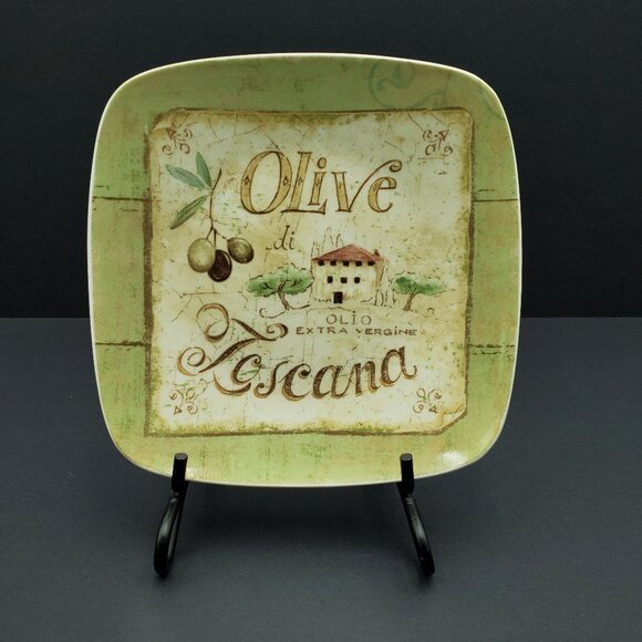 Pfaltzgraff Olives Appetizer Snack Canape Plates Italian Themed Plates - Picture 2 of 7